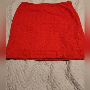 Ll bean red skirt size 14